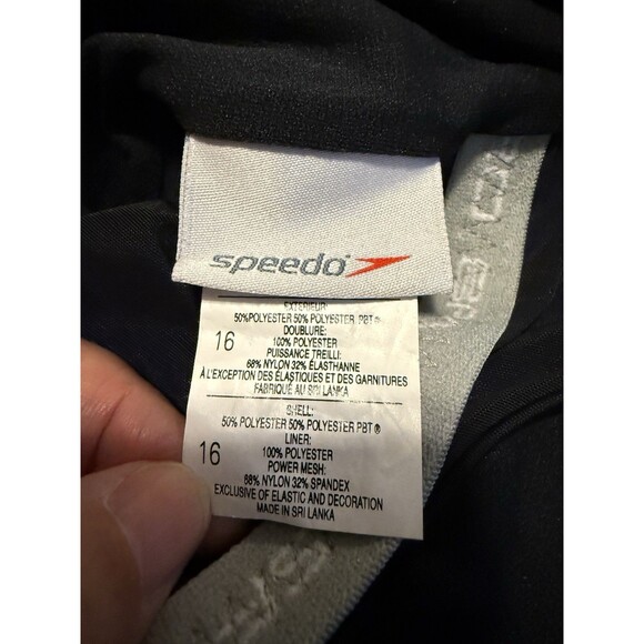 Speedo Shirred Tank Endurance+ One Piece Swimsuit New Size 16 Blue - Picture 6 of 7